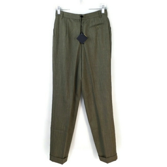 Giorgio's Of Palm Beach Green Micro-Stripe Wool Dress Pants Womens Size 6 - Picture 2 of 14